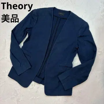 [새상품급] Theory 띠어리 노카라 자켓 얇은 소재 네이비 썸머 여름