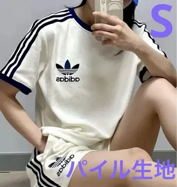 아디다스 테리 파일 원단 티셔츠 S