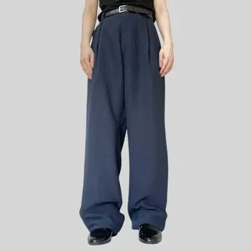 NAVY BAGGY TAPERED SLACKS 2981P 배기 슬랙스