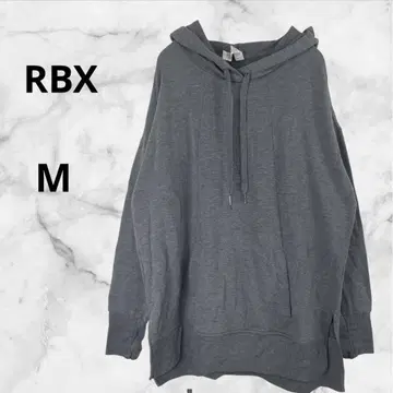 RBX 루즈핏 후드티 [M] 그레이 슬릿 캐주얼 엄지홀