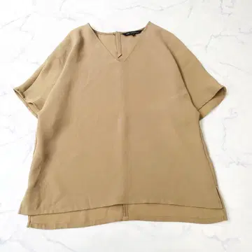 23구 V넥 드레이프감 블라우스 베이지 38