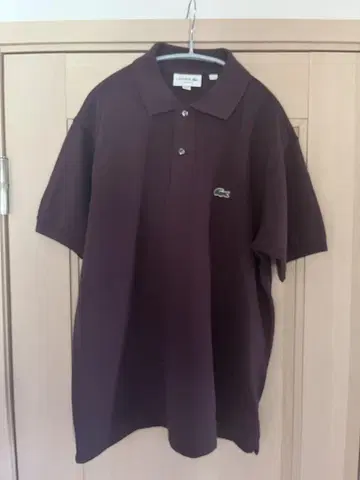 LACOSTE 클래식 핏 퍼플 피케 셔츠 US M