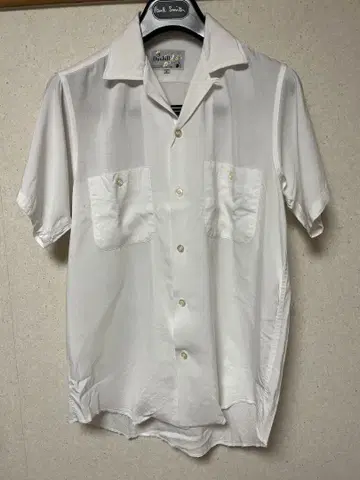 Dunhill Bowler 볼링 셔츠 S 화이트 레이온