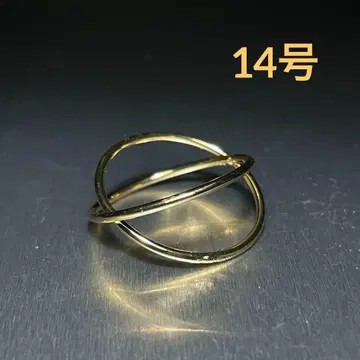 빈티지 패션 반지 골드 14호 이중 반지 크로스 디자인