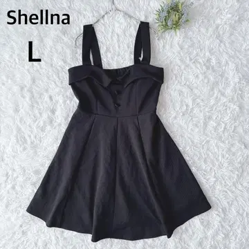 Shellna 슬리브리스 A라인 원피스 블랙 L 엘레강트 1701