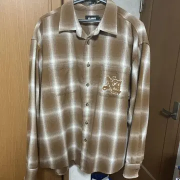 레어 인기 상품 XLARGE 와펜 브라운 체크 무늬 셔츠 M