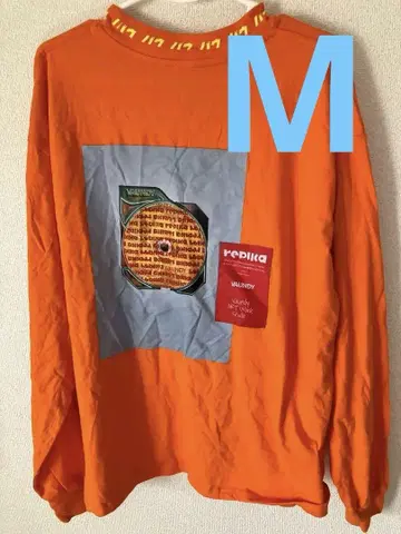 Vaundy replica 롱T 셔츠 백 프린트 오렌지 M