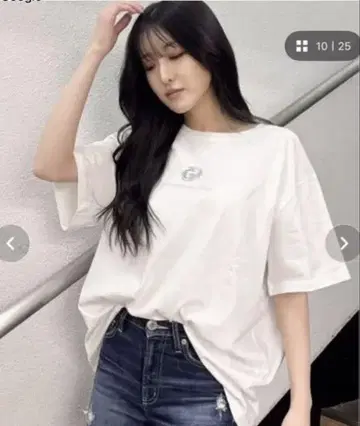 GYDA BACK 비쥬 BIG T셔츠 FREE 화이트