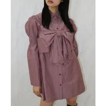 jouetie 리본 뷔스티에 레이어드 튜닉 셔츠