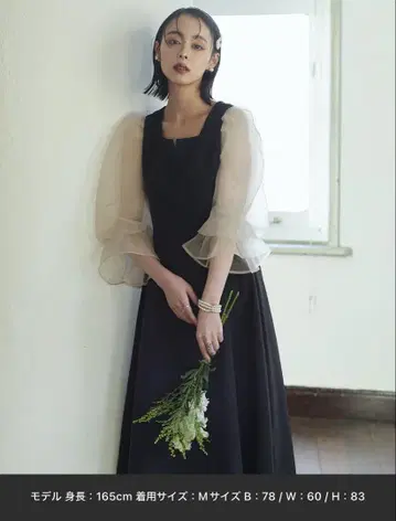 오간자 슬리브 플레어 원피스 드레스