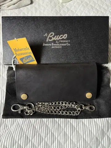 Buco 가죽 월렛 체인 블랙 트래커 월렛 지갑