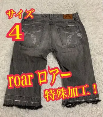 roar 로아 크롭 데님 청바지 데미지 가공 그레이 사이즈 4