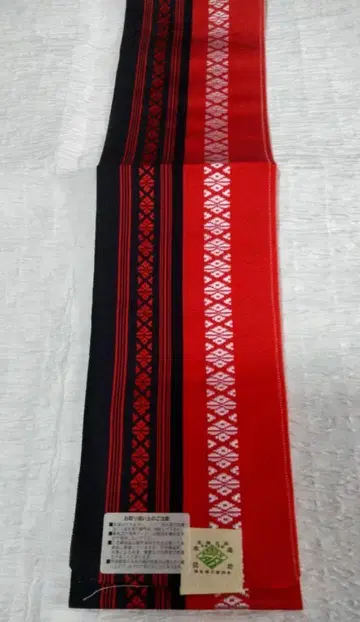 다테지메 순수 실크 장척 빨간색 블랙 하카타오리 미사용품