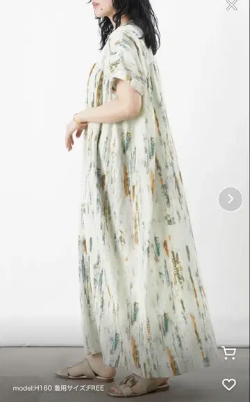 레이디 락 르카 LC/LLL 프린트 개더 원피스 그린