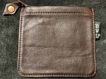 Bill Wall Leather 스퀘어 코인 월렛 다크 브라운