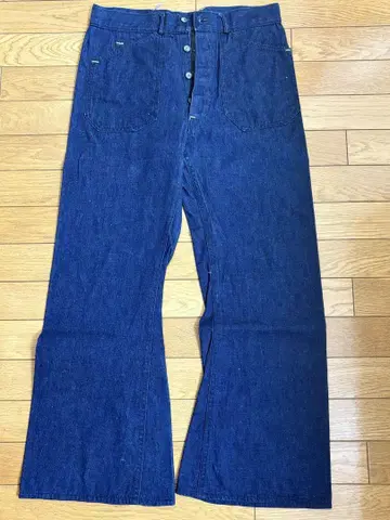 40s navy 세일러 팬츠 데님 플레어