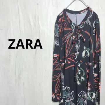 ZARA 아트 디자인 보우타이 원피스
