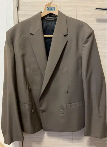 ZARA 브라운 더블 브레스트 테일러드 자켓