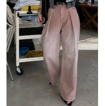 JEANASIS 턱 데님 와이드 팬츠 M
