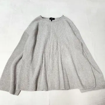 띠어리 오픈넥 풀오버 그레이 캐시미어 혼방