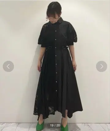 FURFUR 하프 절개 셔츠 원피스