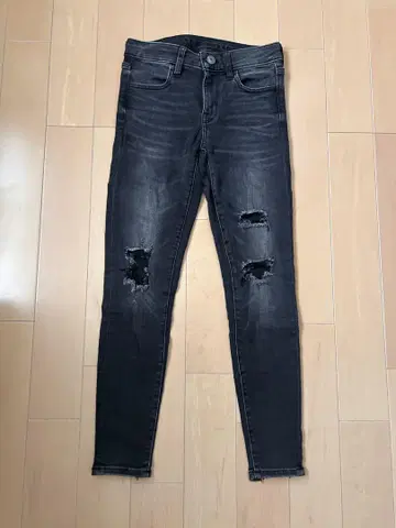 American Eagle 스키니 데님 데미지 가공 다크 그레이 US0