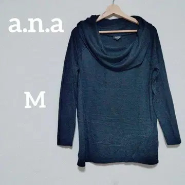 a.n.a [ M ] 블랙 긴팔 튜닉 캐주얼 심플