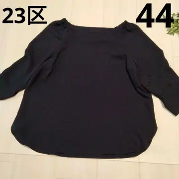 23구 44 7부 소매 블라우스 풀오버 블랙
