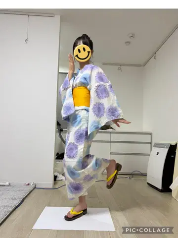 불꽃놀이 패턴 유카타 세트 조리 포함