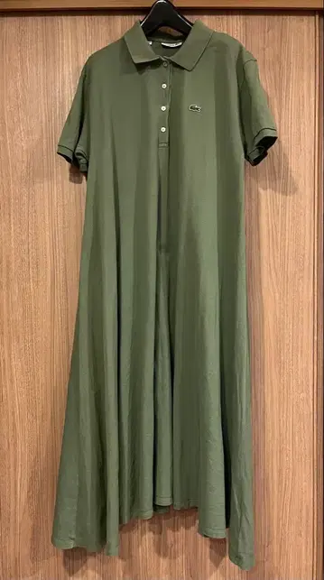 LACOSTE 올리브 그린 빈티지 폴로 셔츠 원피스 반팔