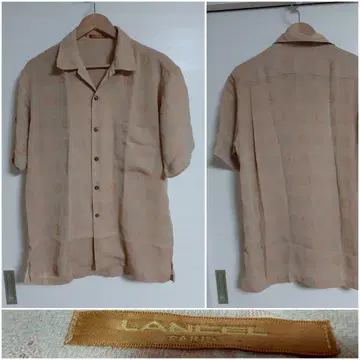 란셀 LANCEL PARIS 혼방 레이온 반팔 셔츠 L 일본제