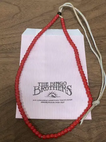 [새상품] THE BINGO BROTHERS 일련 빨간색 비즈 화이트하츠