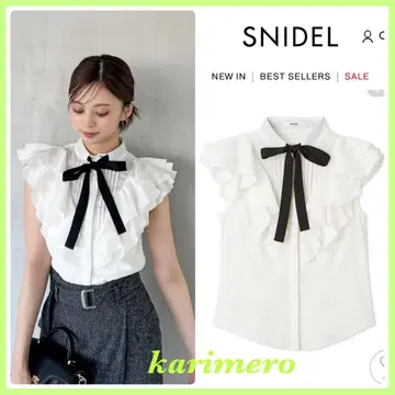 완판 색상 프릴 보타이 블라우스 SNIDEL WHT 신상 새상품