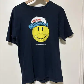 VANS 스마일리 페이스 T셔츠 네이비 레어