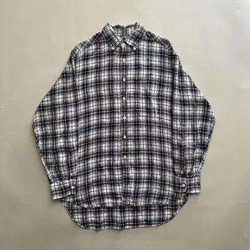 ~00's BANANA REPUBLIC check linen shirt