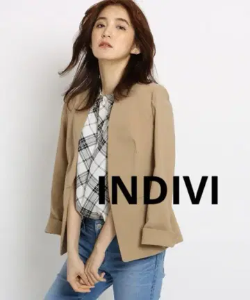 INDIVI UV/접촉 냉감 코튼 린넨 스트레치 자켓 [세탁 가능]