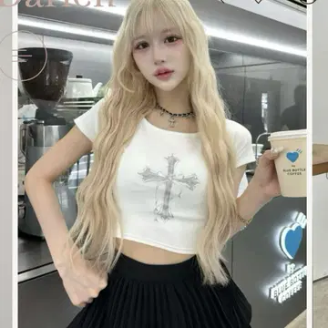 Darich 크로스 페이드 컴팩트 T셔츠 화이트