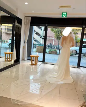 화이트 웨딩 베일 롱