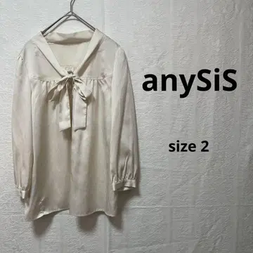 에니시스 anySiS 블라우스 2 (M) 화이트 흉곽 리본 포함 새상품급