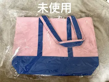 미츠바치 토트 코튼 캔디 x 딥 블루 M 사이즈 손잡이 긴 타입