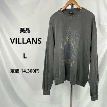 새상품급 VILLAINS 피그먼트 가공 그래픽 맨투맨 L
