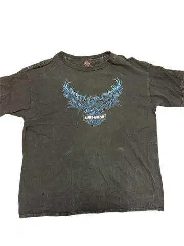 USA 제 XL 사이즈 Harley-Davidson T셔츠 흑먹색