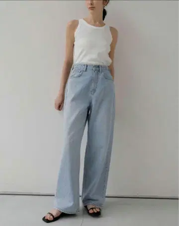 na.e 나에 Wide Loose Jeans_Light Blue