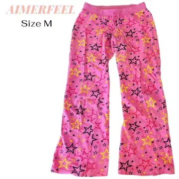 [ AIMERFEEL ] 핑크 별 패턴 플레어 팬츠 M 맨투맨