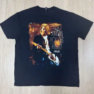 Kurt Cobain 티셔츠 YOU KNOW YOU'RE RIGHT