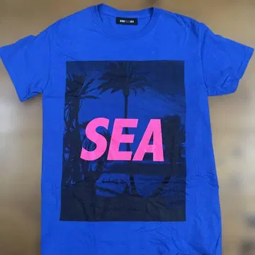 SEA 프린트 티셔츠 파랑