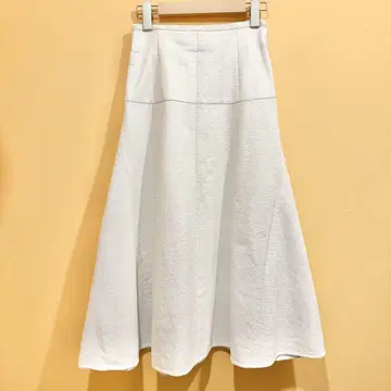 [ OSLOW ] 오슬로우 스커트 롱 화이트 코팅 S
