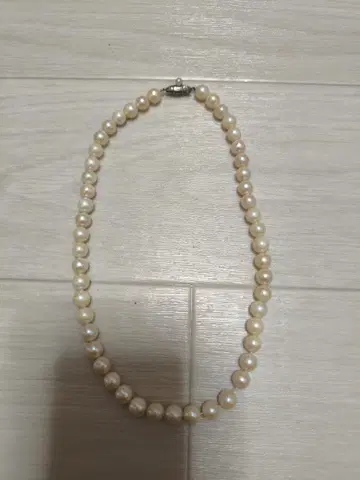 진주 목걸이 실버 클로징 7.8mm~7.4mm