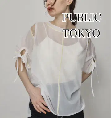 PUBLIC TOKYO 비침 반팔 셔츠 프리 사이즈