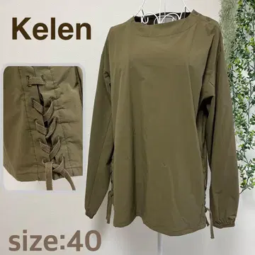 Kelen 케렌 카키 풀오버 긴팔 사이드 레이스업 40 M